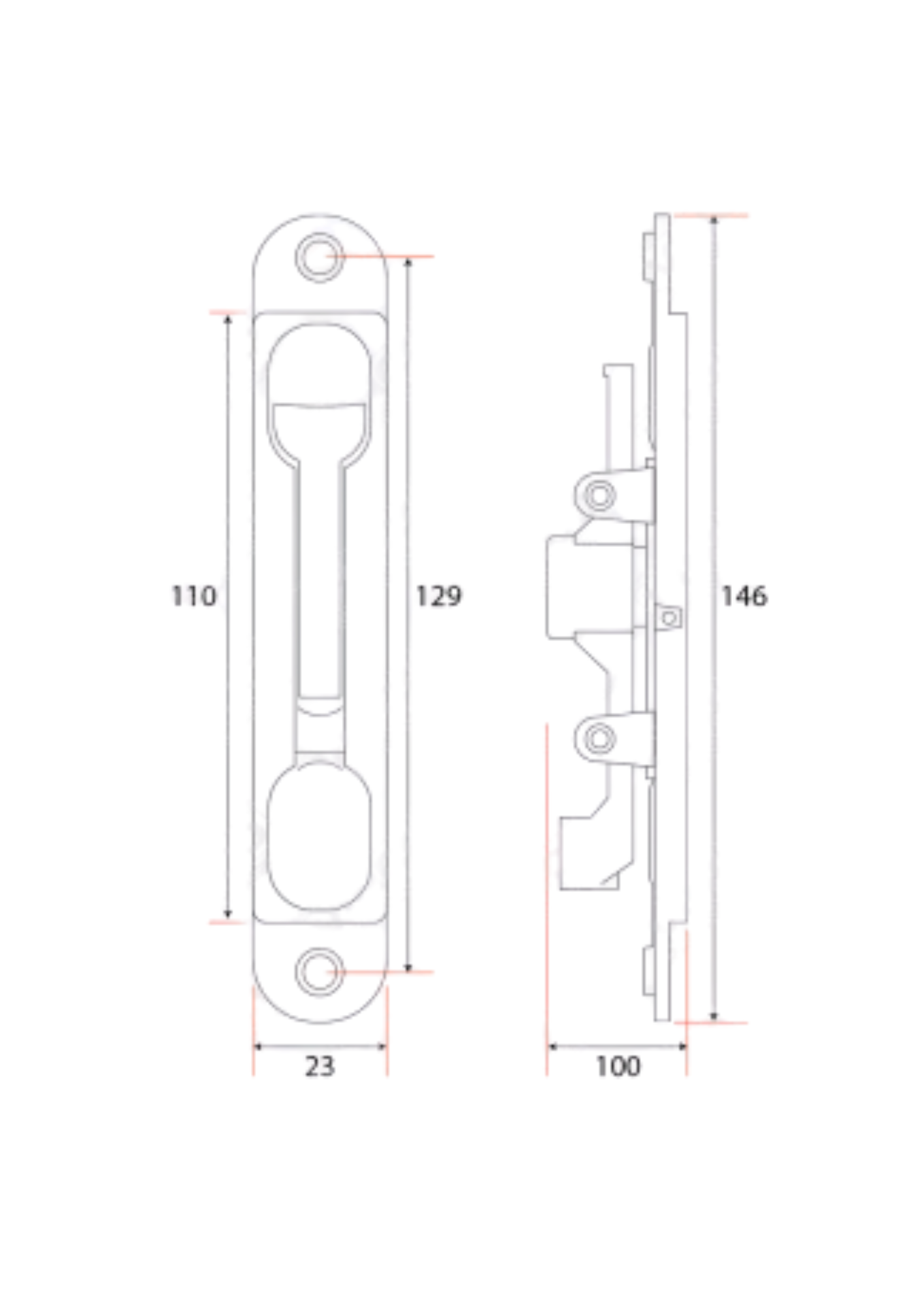 Aluminium Flush Bolt